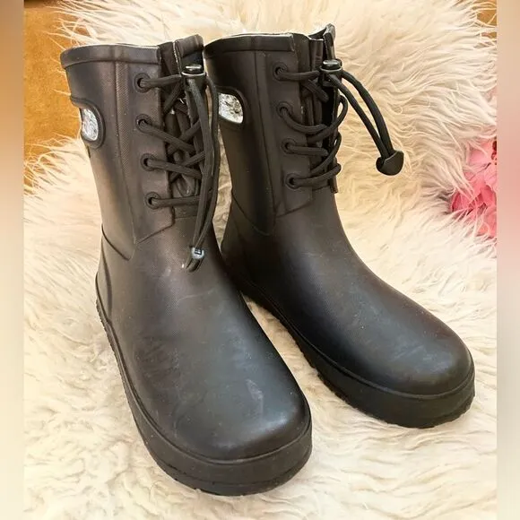 BOGS Amanda Faux Shearling Lined Boot Black Youth 4 EUR 37