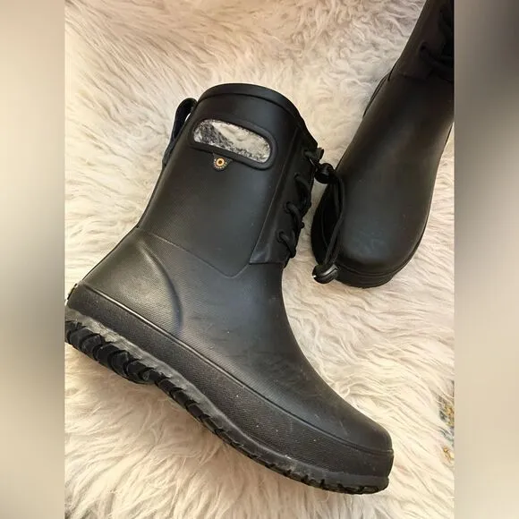 BOGS Amanda Faux Shearling Lined Boot Black Youth 4 EUR 37