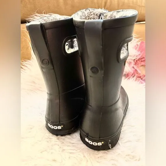 BOGS Amanda Faux Shearling Lined Boot Black Youth 4 EUR 37