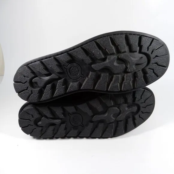 BORN Blaine Shearling Booties Boots Size 38 7 7.5 Black Leather Waterproof NEW