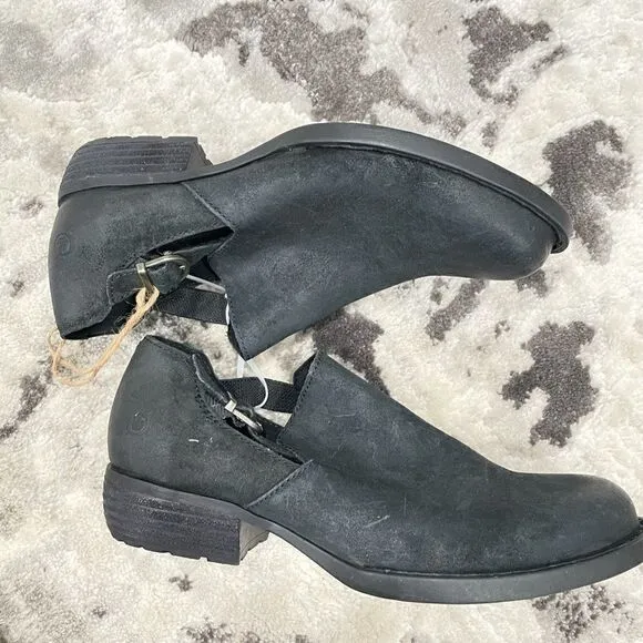 BORN Nolina Rust Leather Black NWOB  Ankle Bootie