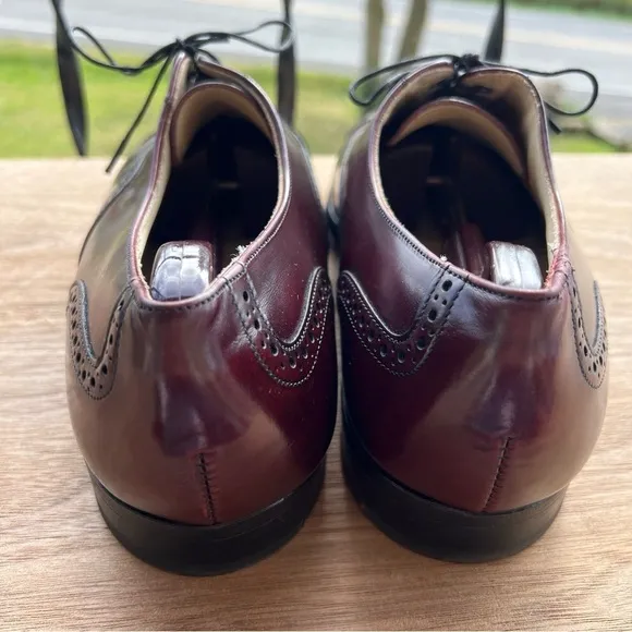 BOSTONIAN IMPRESSIONS Cap Toe Leather Oxford Dress Shoes, Burgundy Size 10EEE