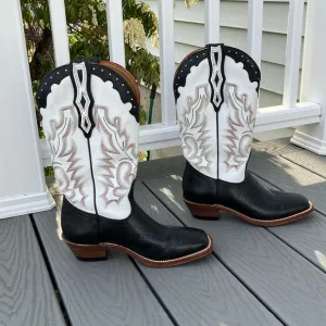 Boulet Women’s Cowboy/Western Leather Boots Black/White Size 7.5