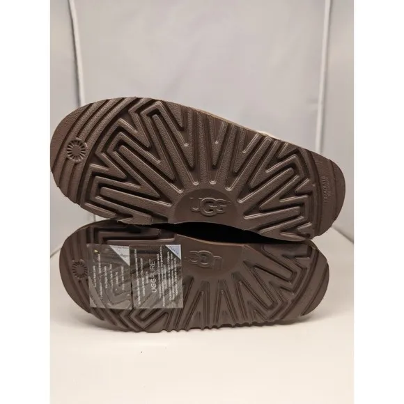 Brand New with Box Youth size 13 Brown High UGG Suede Boots Faux Fur Inside