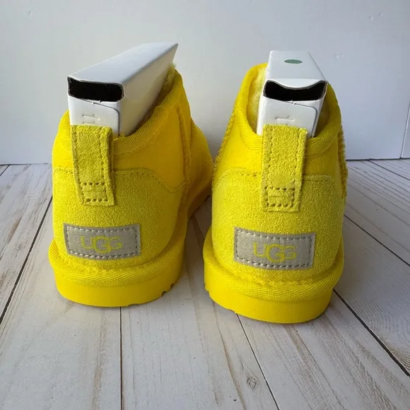 Bright Yellow Ankle Boots, fit Kids size 5 or Women size 6