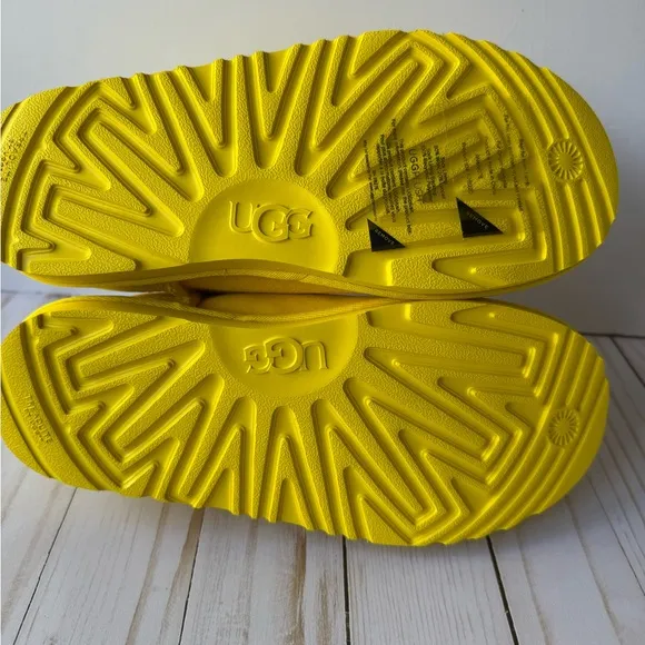 Bright Yellow Ankle Boots, fit Kids size 5 or Women size 6