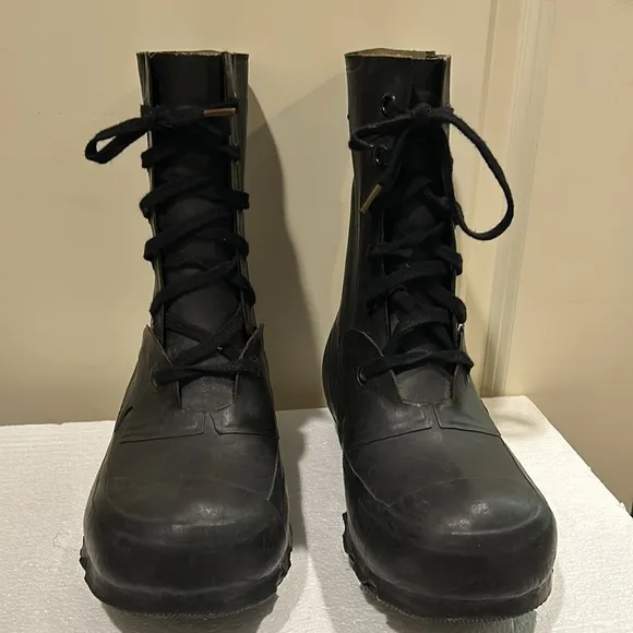 Bristolite QMC unisex EXTREME COLD WEATHER lace up rubber BOOTS size 6W(M) 8W(W)