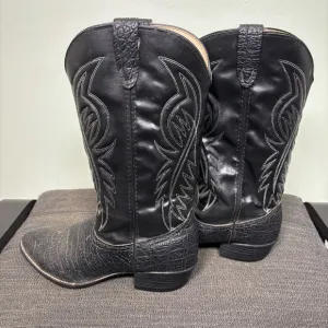 Bronco Made in USA Western Cowboy Style WM1950 Boots-Black-Leather-Men Size 10