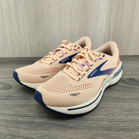 Brooks Adrenaline GTS 23 Size 10 Womens Apricot Orange Blue Running Shoes New