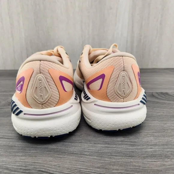 Brooks Adrenaline GTS 23 Size 10 Womens Apricot Orange Blue Running Shoes New