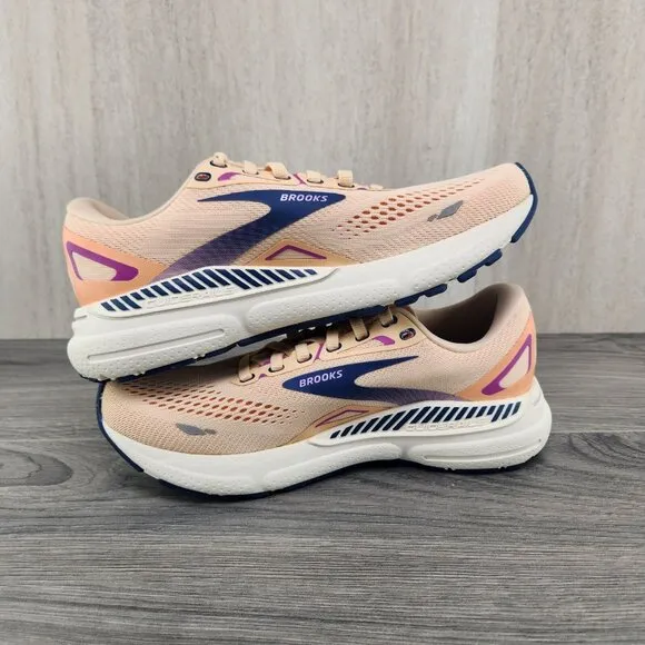 Brooks Adrenaline GTS 23 Size 10 Womens Apricot Orange Blue Running Shoes New