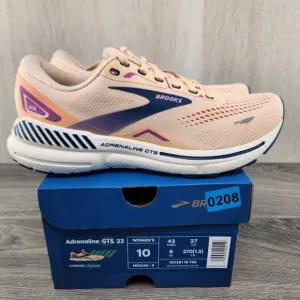 Brooks Adrenaline GTS 23 Size 10 Womens Apricot Orange Blue Running Shoes New