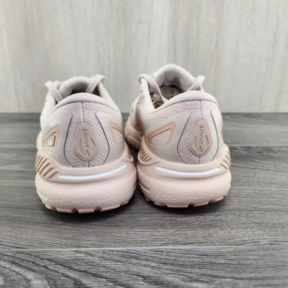 Brooks Adrenaline GTS 23 Sz 7.5 Womens Crystal Grey White Beige Running Shoes
