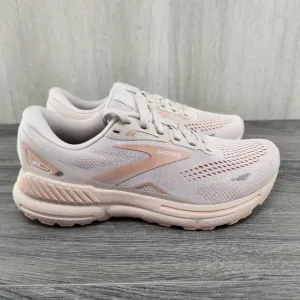 Brooks Adrenaline GTS 23 Sz 7.5 Womens Crystal Grey White Beige Running Shoes