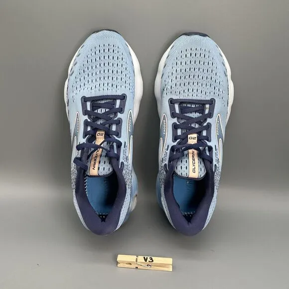 Brooks Glycerin 20 Womens 10 Light Blue Shoe Lace-Up Athletic Running Sneaker