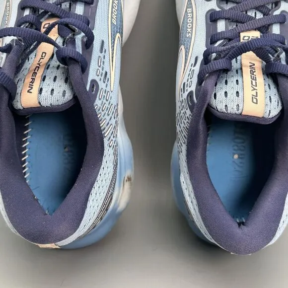 Brooks Glycerin 20 Womens 10 Light Blue Shoe Lace-Up Athletic Running Sneaker