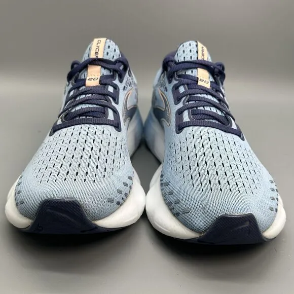 Brooks Glycerin 20 Womens 10 Light Blue Shoe Lace-Up Athletic Running Sneaker