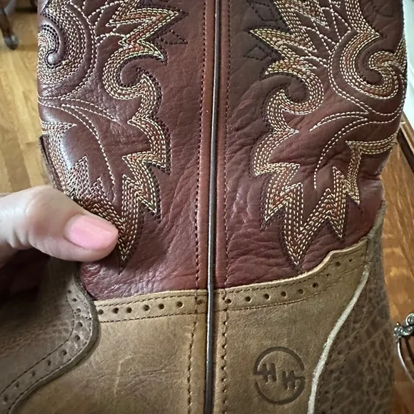 Brown Leather Cowboy Boots Double H brand. Men size 8 Excellent condition