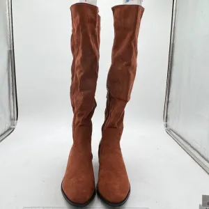 Brown Suede Women Dressy Party Booties Low Kitten Heels Pointed Toe Winter Boot