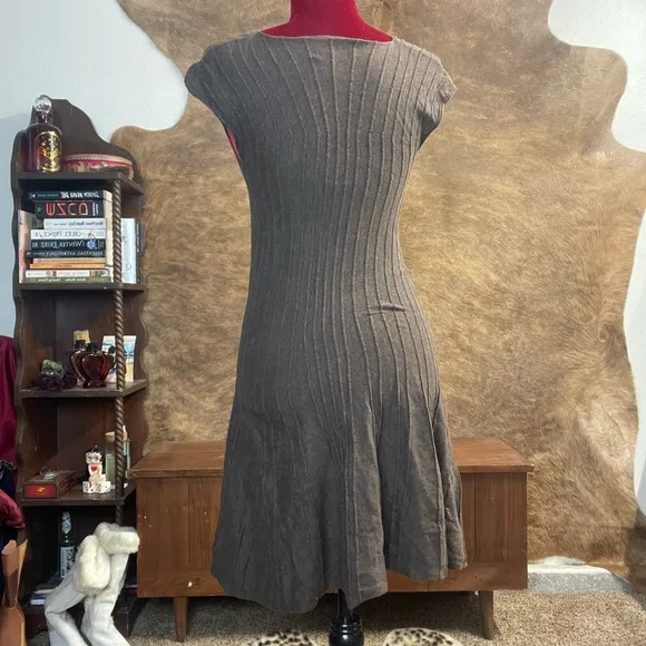 Brown Y2K knitted warm dress