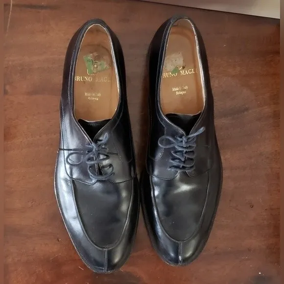 Bruno Magli  Loren Men's Black Leather Dress Shoes Made in Italy  Size 1…