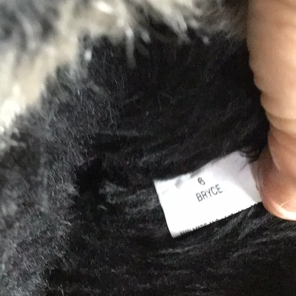 Bryce Black &amp; Grey Steel Shank Cold Winter &amp; Rain Faux Fur Lined Boots Sz 6 NWOT
