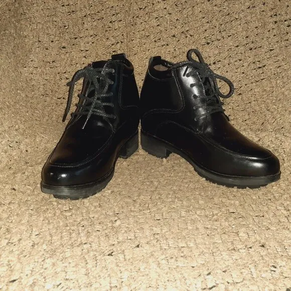 BUGARRI-Black Leather Boots-Elevator/Height Increasing-4.75&quot; Heel-Size 5.5UK/6.5