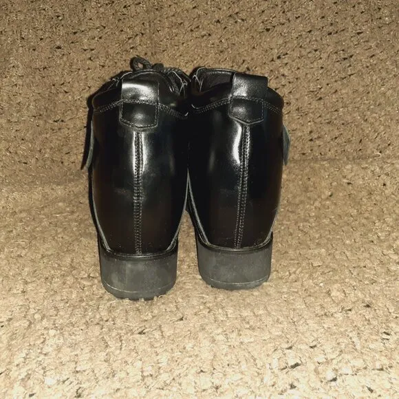 BUGARRI-Black Leather Boots-Elevator/Height Increasing-4.75&quot; Heel-Size 5.5UK/6.5