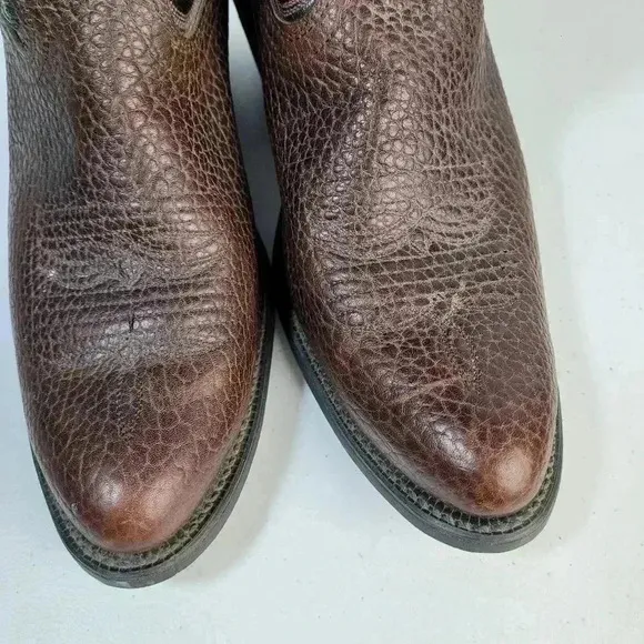 Bull Rider Boots Men Size 8 EE Wide Blue Brown Leather Western 10226