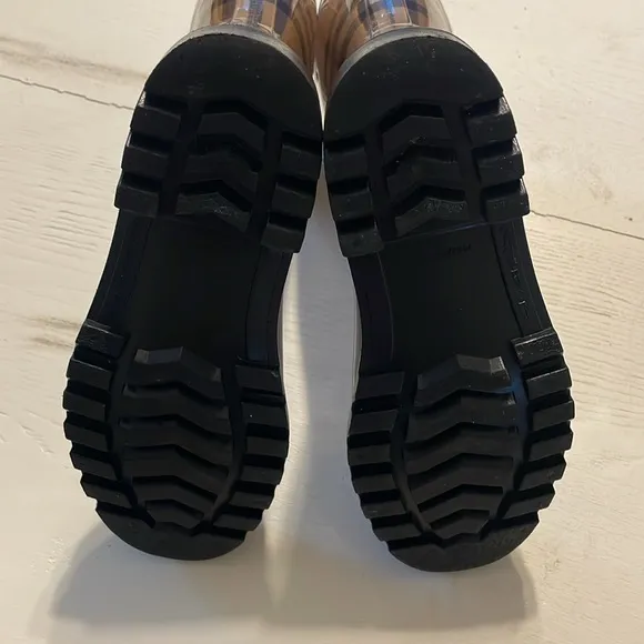 Burberry Nova Plaid Check Rubber Rain Boots size US 5.5/EU 36