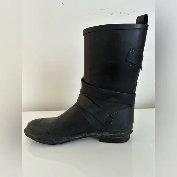 Burberry Unisex Rain Boots Men - Original Used - Rubber boots Black  Size US 7,5
