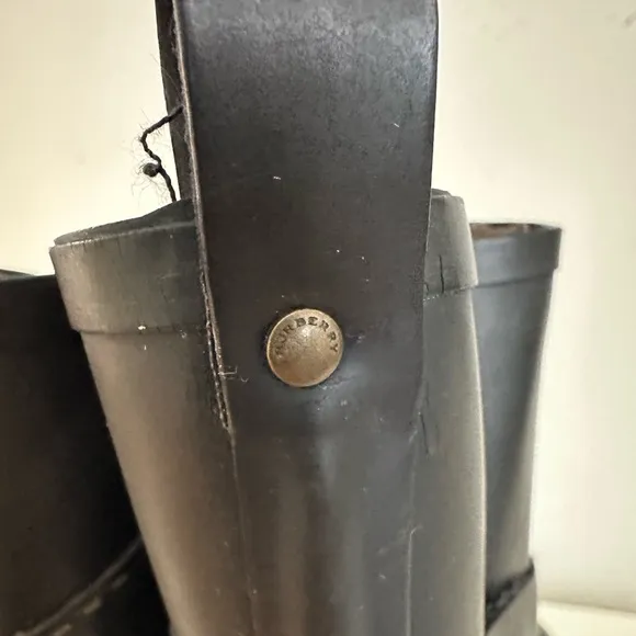 Burberry Unisex Rain Boots Men - Original Used - Rubber boots Black  Size US 7,5