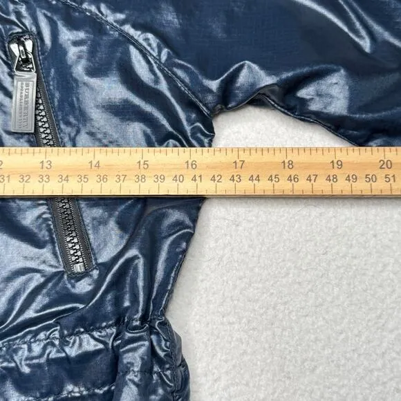 Burberry Windbreaker Kids Size 6 Navy Blue Glossy Polyamide Hooded Rain Jacket