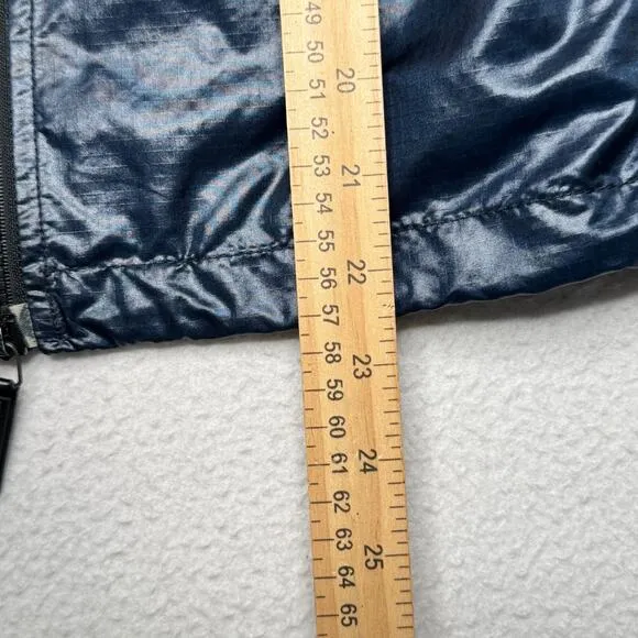 Burberry Windbreaker Kids Size 6 Navy Blue Glossy Polyamide Hooded Rain Jacket