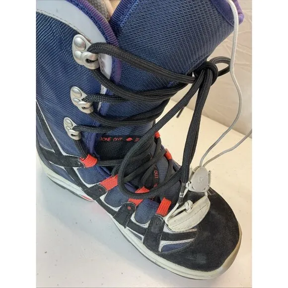 BURTON Moto MNS Snowboarding BOOTS Mens 10.5 Bone Out Blue Black Winter Lace