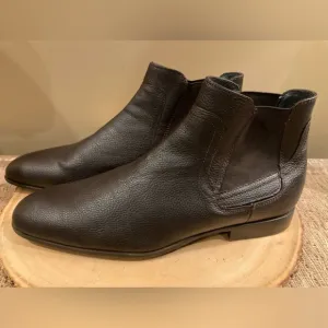 Calvin Klein Cadman Boots Mens Sz-8 Pull On Dark Brown