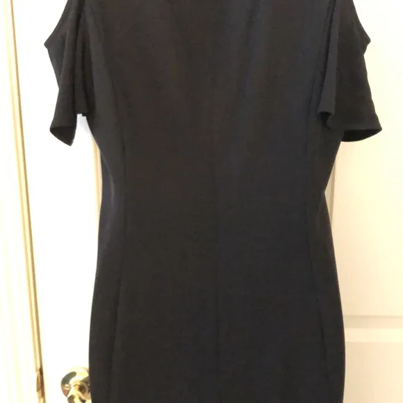 Calvin Klein Cold Shoulder Black V-Neck Dress