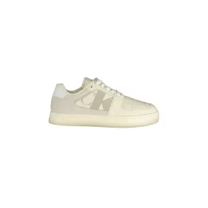 Calvin Klein Leather Ankle Boots with Buckle Detailing Men White Sneakers