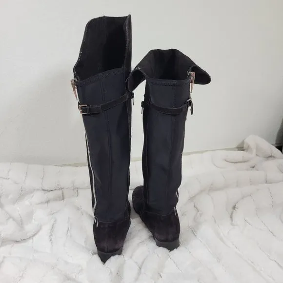 Calvin Klein Women 9 Gladys Foldover Riding boots