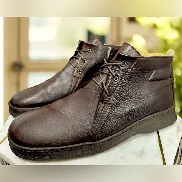 CAMPER Contact Earth Pebbled Leather 3-Eye Gum Sole Chukka Boot Men US 12 EU 45