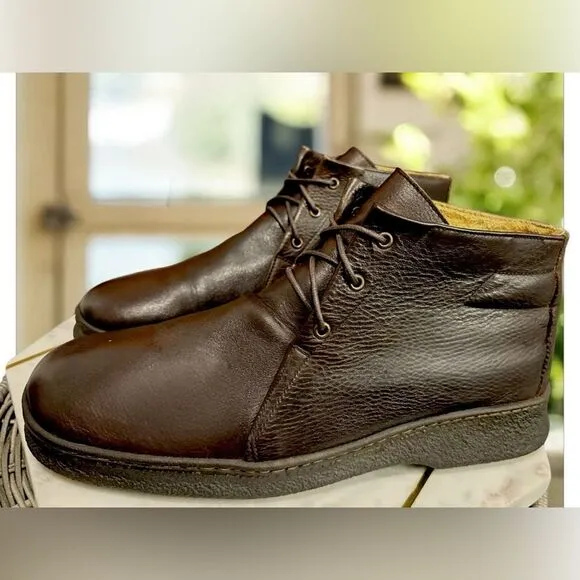 CAMPER Contact Earth Pebbled Leather 3-Eye Gum Sole Chukka Boot Men US 12 EU 45