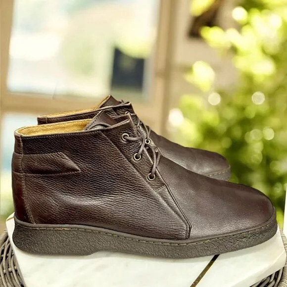 CAMPER Contact Earth Pebbled Leather 3-Eye Gum Sole Chukka Boot Men US 12 EU 45