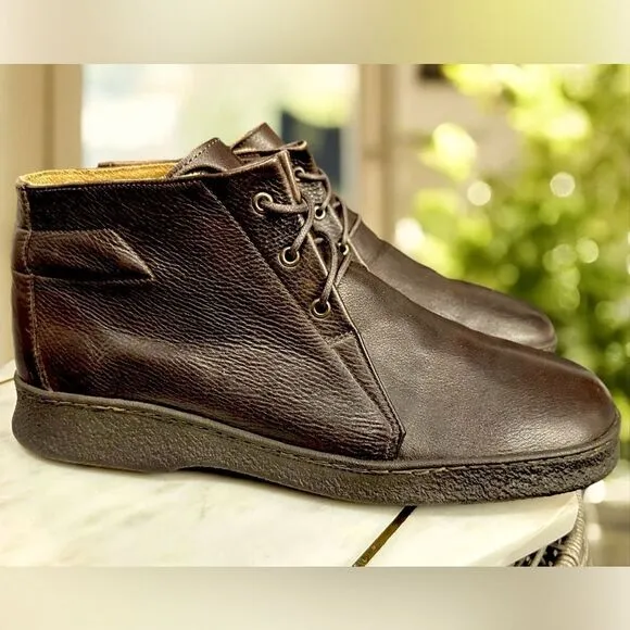 CAMPER Contact Earth Pebbled Leather 3-Eye Gum Sole Chukka Boot Men US 12 EU 45