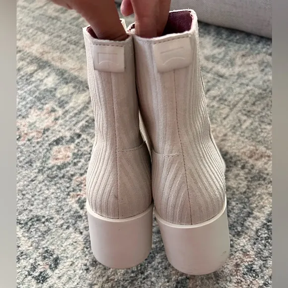 Camper Meda White Ankle Boots for Women