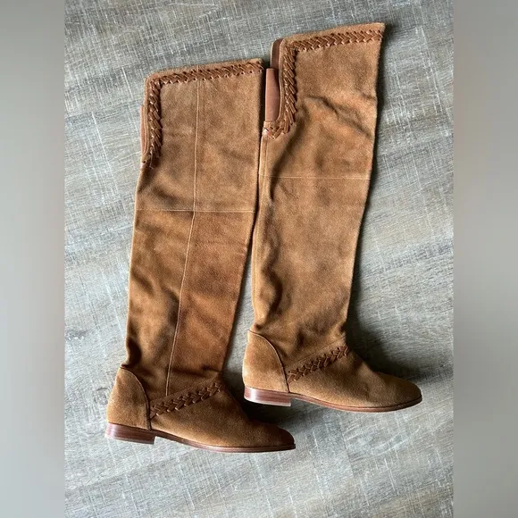 Candela Over The Knee High Riding Boots 9.5 Suede Leather Women Italy Brown boho