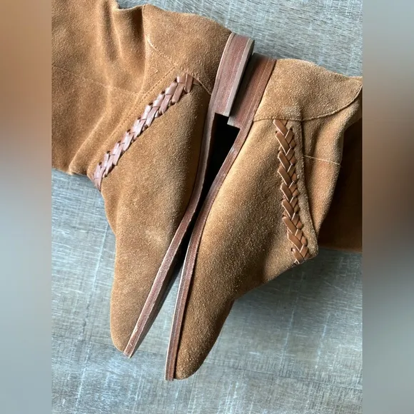 Candela Over The Knee High Riding Boots 9.5 Suede Leather Women Italy Brown boho