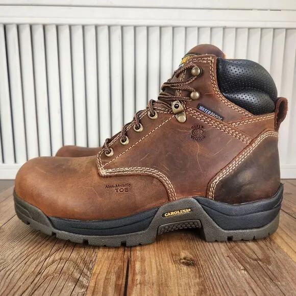 Carolina CA5520 6&quot; Waterproof Composite Broad Toe Work Boots Mens Size 9 D Brown