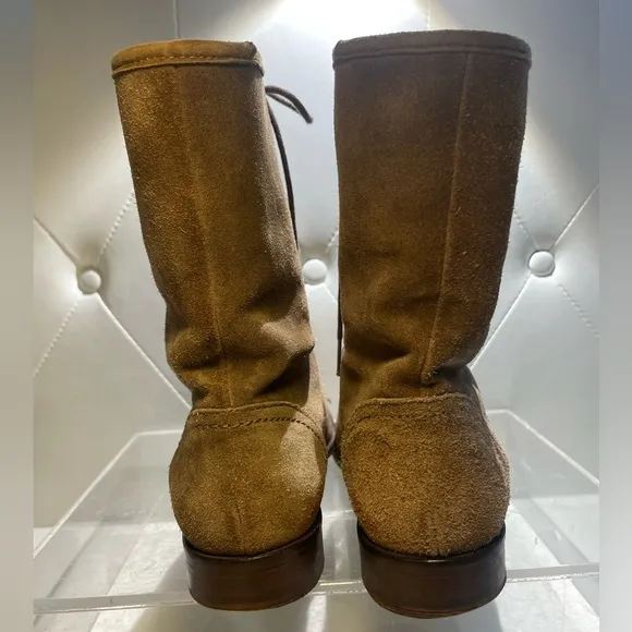 Carolina Herrera CH women suede leather boots shoes sz 38 made in spain