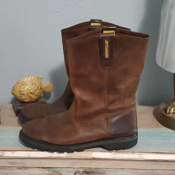 Caterpillar Brown Leather Boots Durable Workwear
