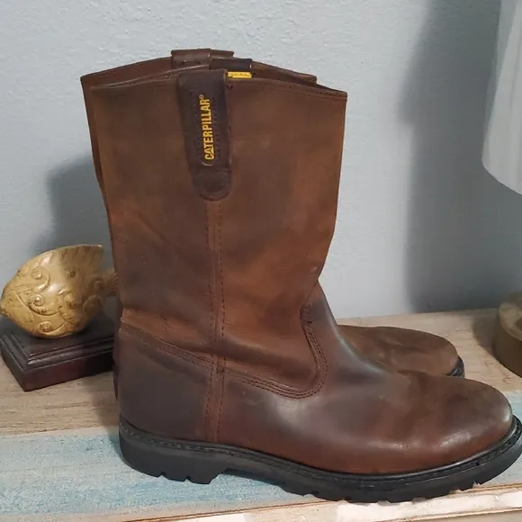 Caterpillar Brown Leather Boots Durable Workwear